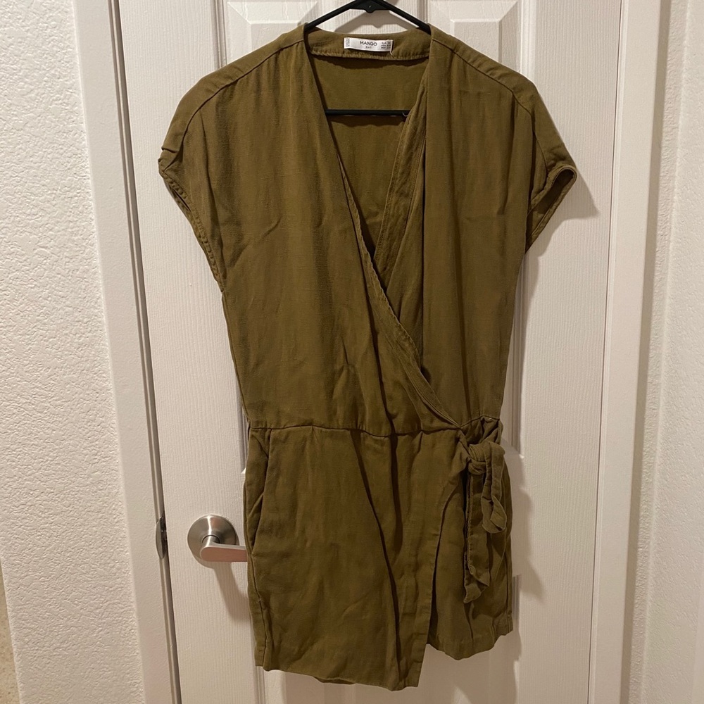 MANGO Dirty Green Skort Romper